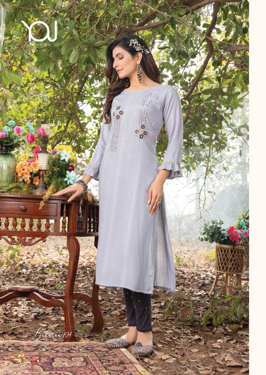 Wanna Bahara Fancy Ethnic Wear Hand Work Kurti With Bottom Collection